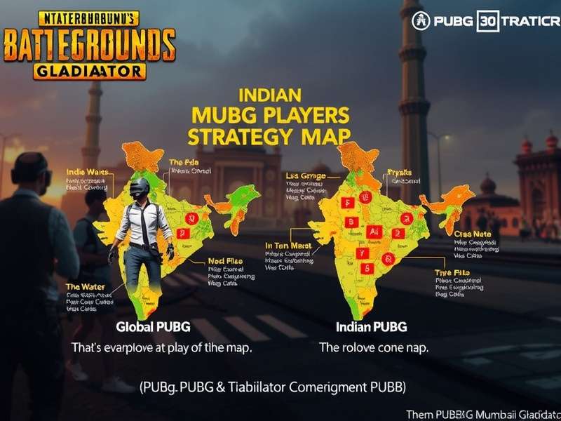 PUBG Mumbai Gladiator gameplay screenshot showing Indian-themed map